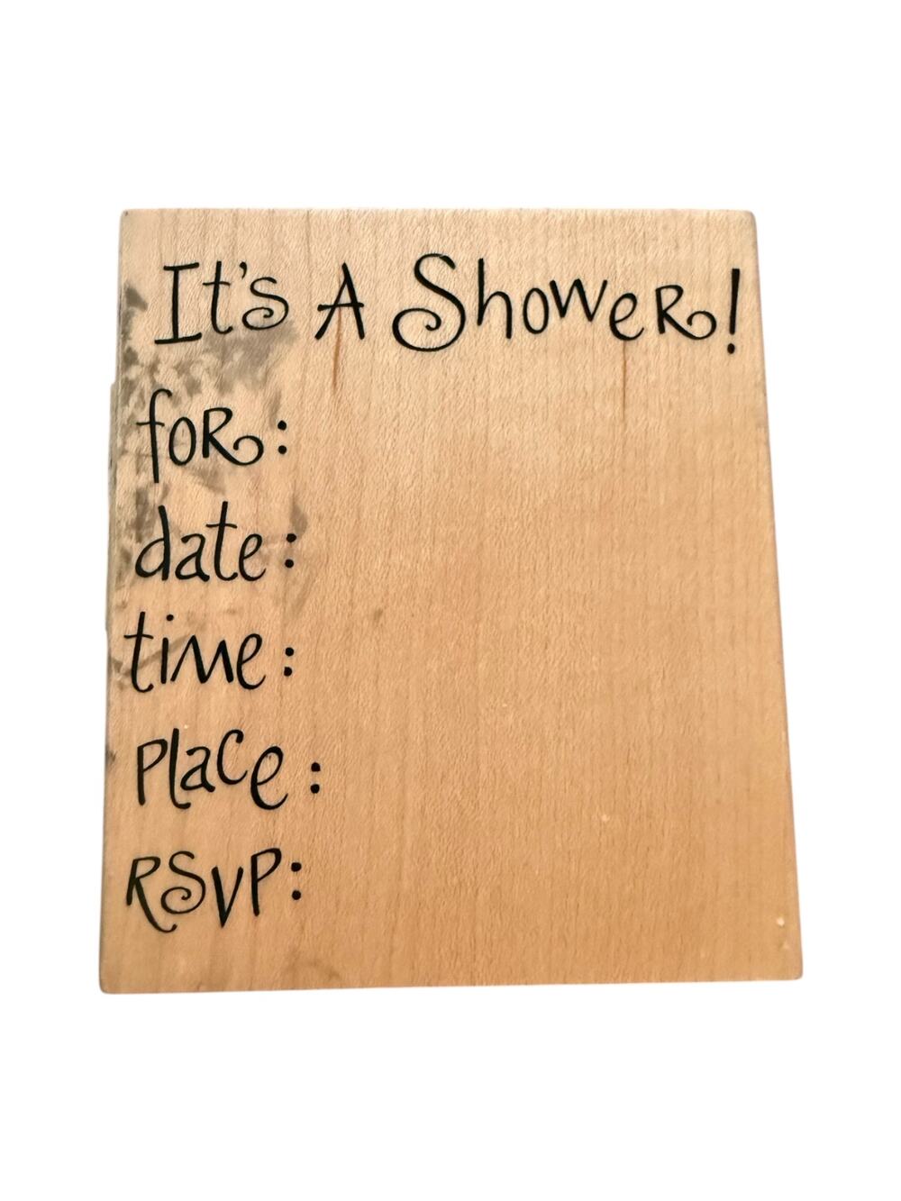 Inkadinkado It's A Shower! Baby Wedding Bridal 95514 Rubber Stamp